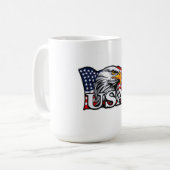American Bald Eagle mit USA Flag - Patriotic USA Kaffeetasse (Vorderseite Links)