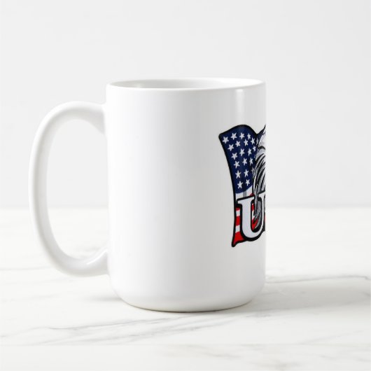 American Bald Eagle mit USA Flag - Patriotic USA Kaffeetasse (Links)