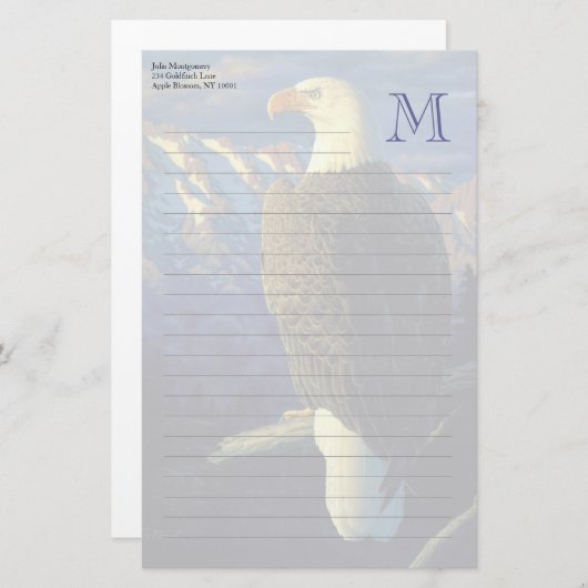 American Bald Eagle Mountain Sunrise Briefpapier (Vorne/Hinten)