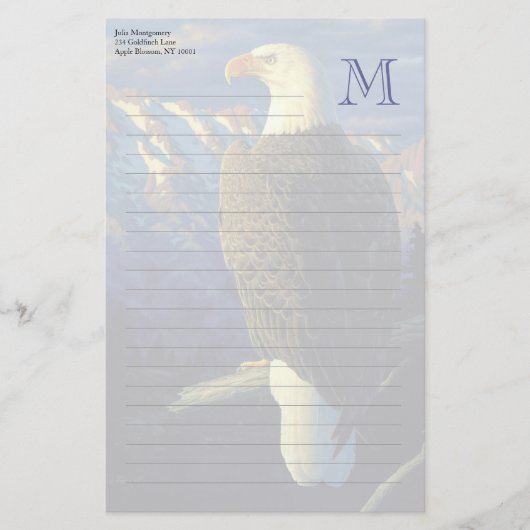 American Bald Eagle Mountain Sunrise Briefpapier (Vorderseite)
