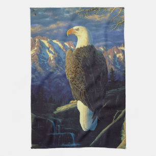 American Bald Eagle Mountain Sunrise Geschirrtuch