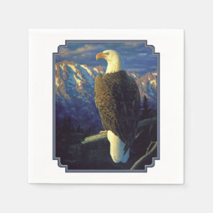 American Bald Eagle Mountain Sunrise Serviette