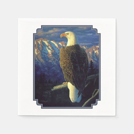 American Bald Eagle Mountain Sunrise Serviette (Vorderseite)