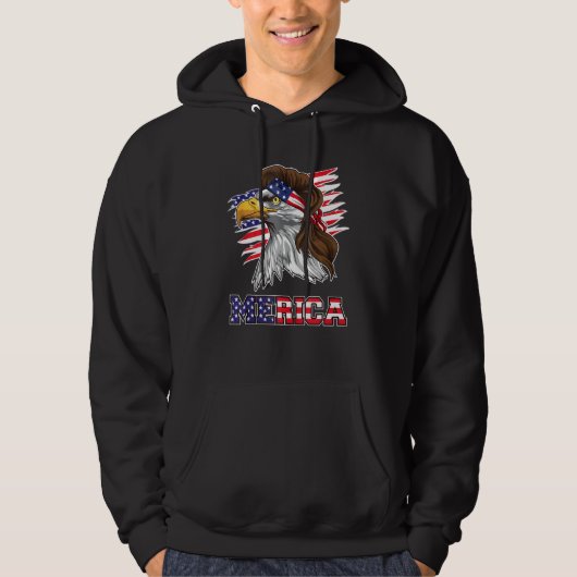 American Bald Eagle Mullet 4. Juli Funny Usa P Hoodie (Vorderseite)