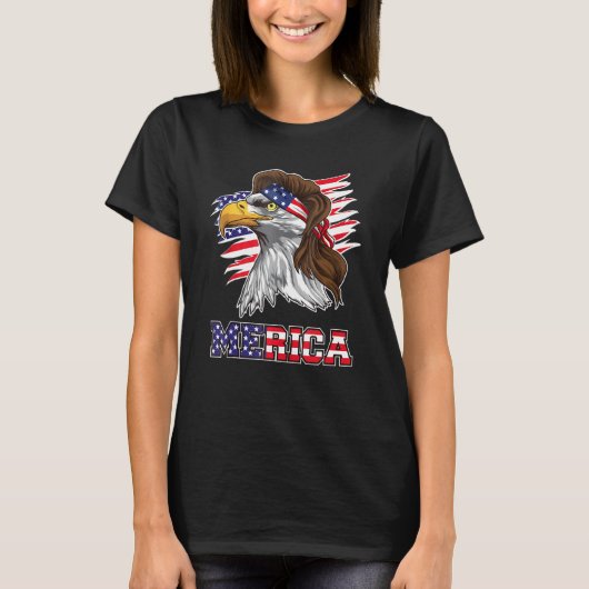 American Bald Eagle Mullet 4. Juli Funny Usa P T-Shirt (Vorderseite)