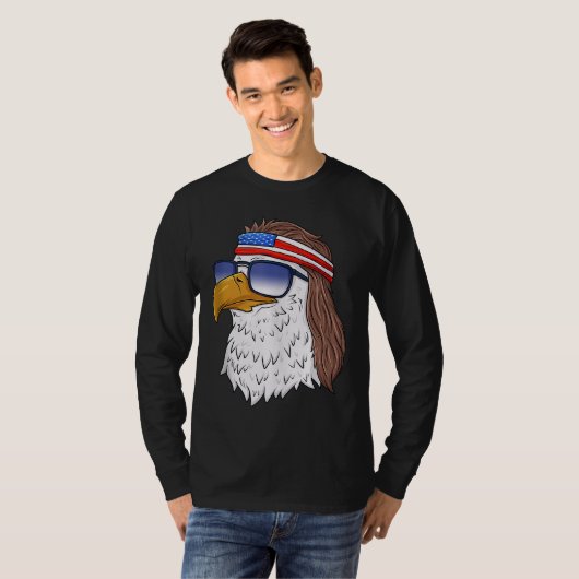 American Bald Eagle Mullet 4. Juli Funny USA P T-Shirt (Vorne ganz)
