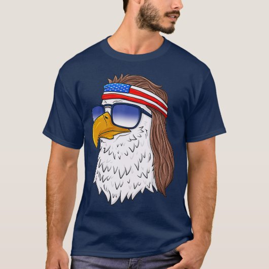 American Bald Eagle Mullet 4. Juli Funny USA T-Shirt (Vorderseite)