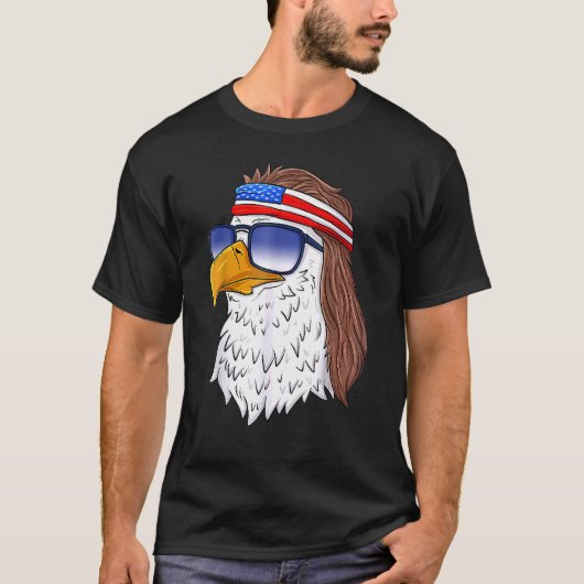 American Bald Eagle Mullet 4. Juli Usa Patrio T-Shirt (Vorderseite)