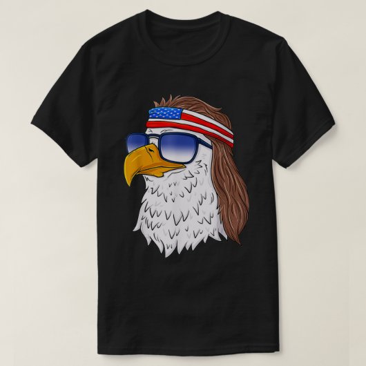 American Bald Eagle Mullet 4th Of July Funny USA a T-Shirt (Design vorne)