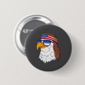 American Bald Eagle Mullet 4th Of July Funny Usa Button (Vorne & Hinten)