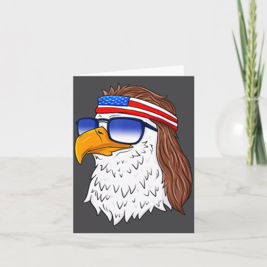 American Bald Eagle Mullet 4th Of July Funny Usa Karte (Vorderseite)