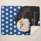 American Bald Eagle Patriotic Blue Veteran Name Sherpadecke (Vorderseite (Horizontal))