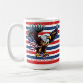 American Bald Eagle Patriotic USA Flag 4. Juli Kaffeetasse (Links)