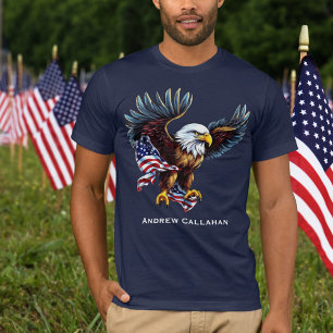 American Bald Eagle Patriotic USA Flag 4. Juli T-Shirt