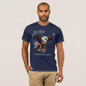 American Bald Eagle Patriotic USA Flag 4. Juli T-Shirt (Vorne ganz)