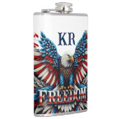 American Bald Eagle Patriotic USA Flaggenfreiheit Flachmann (Rechts)