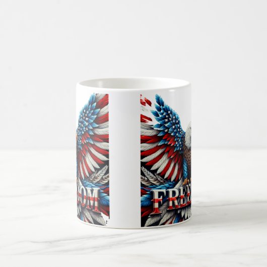 American Bald Eagle Patriotic USA Flaggenfreiheit Kaffeetasse (Mittel)