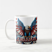 American Bald Eagle Patriotic USA Flaggenfreiheit Kaffeetasse (Links)