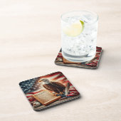 American Bald Eagle Patriotismus Getränkeuntersetzer (Rechte Seite)