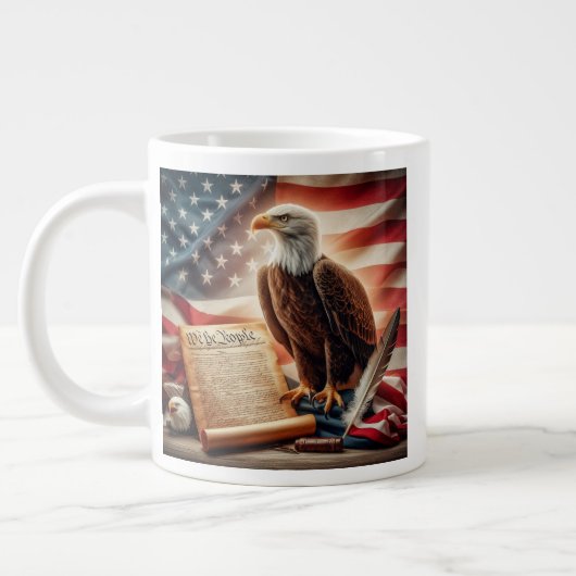 American Bald Eagle Patriotismus Jumbo-Tasse (Links)