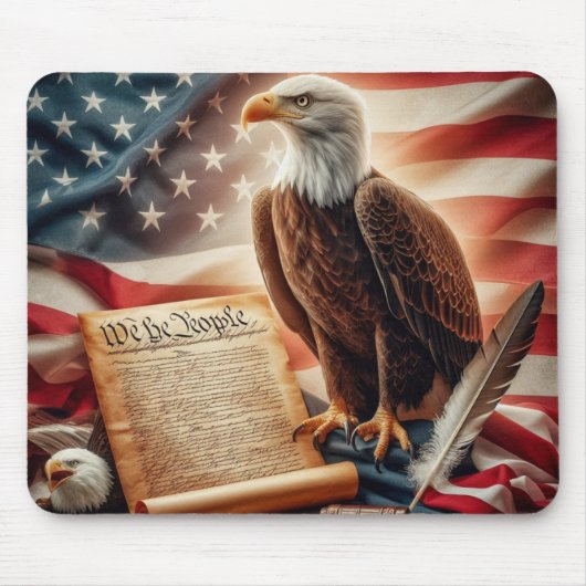 American Bald Eagle Patriotismus Mousepad (Vorne)
