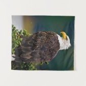 American Bald Eagle Perched Wandteppich (Vorderseite (Horizontal))