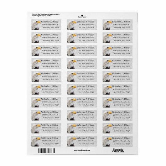 American Bald Eagle Personal Mailing Labels (Vorne)