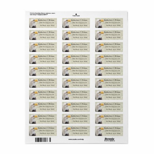 American Bald Eagle Personal Mailing Labels (Vorne)