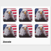 American Bald Eagle Quadratischer Aufkleber (Blatt)