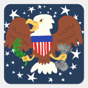 American Bald Eagle Quadratischer Aufkleber