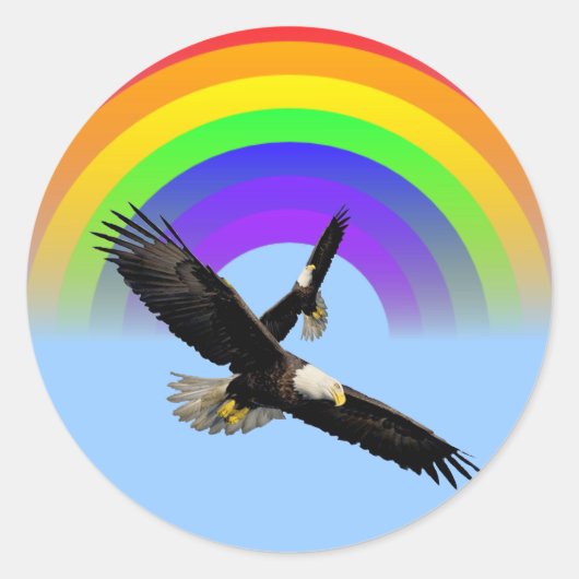 American Bald Eagle Rainbow Sticker (Vorderseite)