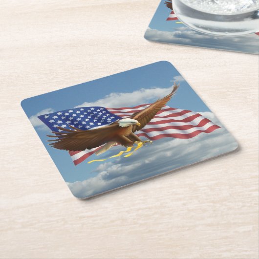 American Bald Eagle Rechteckiger Pappuntersetzer (angewinkelt)