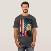 American Bald Eagle Retro Flag, USA Shirt- ZKOA T-Shirt (Vorne ganz)