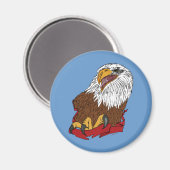 American Bald Eagle Ribbon Classic Bird Tattoo Magnet (Vorderseite/Rückseite)