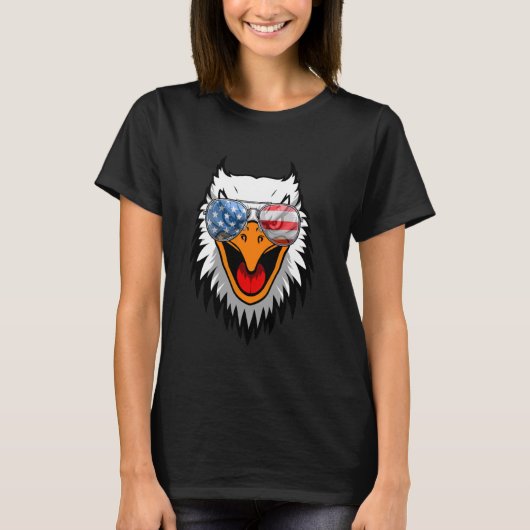 American Bald Eagle Silhouette USA Flag 4. Juli T-Shirt (Vorderseite)