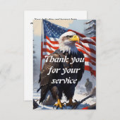 American Bald Eagle und die amerikanische Flagge Dankeskarte (Vorne/Hinten)