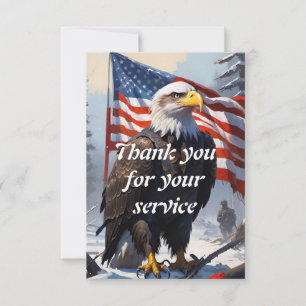 American Bald Eagle und die amerikanische Flagge Dankeskarte