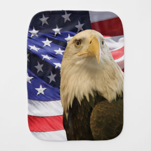American Bald Eagle und Flag Baby Spucktuch