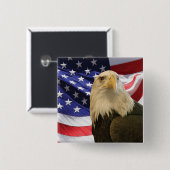 American Bald Eagle und Flag Button (Vorne & Hinten)
