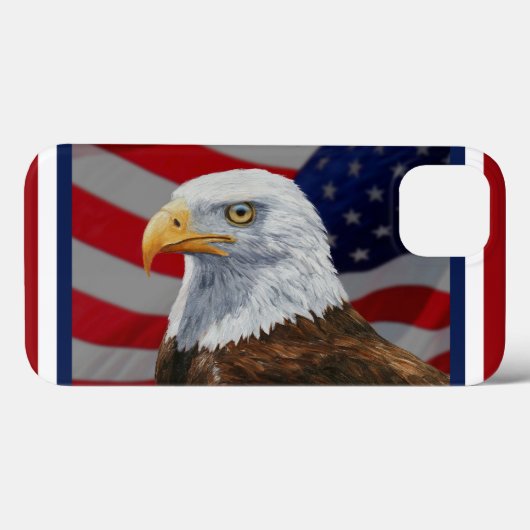 American Bald Eagle und Flag Case-Mate iPhone Hülle (Rückseite (Horizontal))