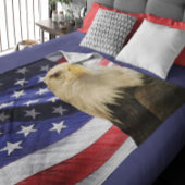 American Bald Eagle und Flag Fleece Blanket