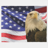 American Bald Eagle und Flag Fleece Blanket (Vorderseite (Horizontal))