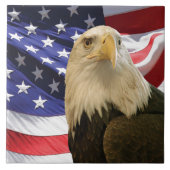 American Bald Eagle und Flag Fliese (Vorderseite)