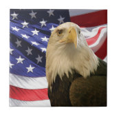 American Bald Eagle und Flag Fliese (Vorderseite)