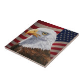 American Bald Eagle und Flag Fliese (Seite)