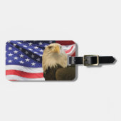 American Bald Eagle und Flag Gepäckanhänger (Vorderseite horizontal)