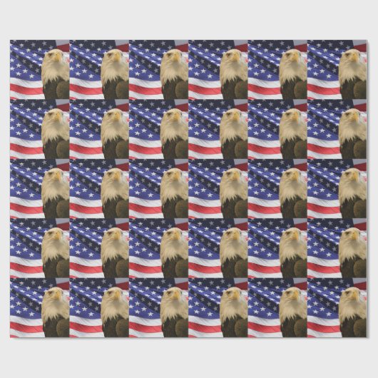 American Bald Eagle und Flag Geschenkpapier (Flach)
