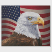 American Bald Eagle und Flag Geschenkpapier (Flach)