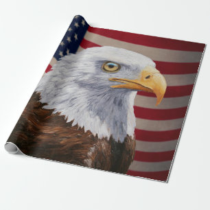American Bald Eagle und Flag Geschenkpapier
