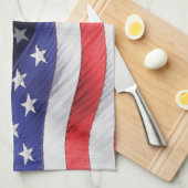 American Bald Eagle und Flag Geschirrtuch (Viertel Falte)